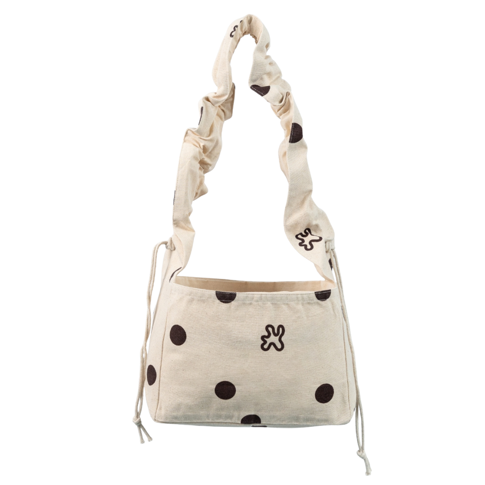 Ruffle Mini shopper - Brown Dots